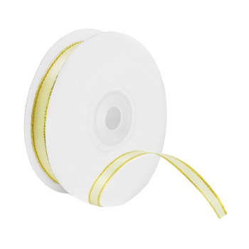 Лента Атлас Айвори с золотой нитью