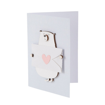 Открытка Медведь с конвертом. Ручная работа