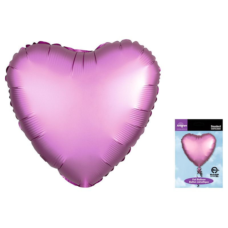 Сердце Розовый Сатин Люкс в упаковке / Satin Luxe Flamingo