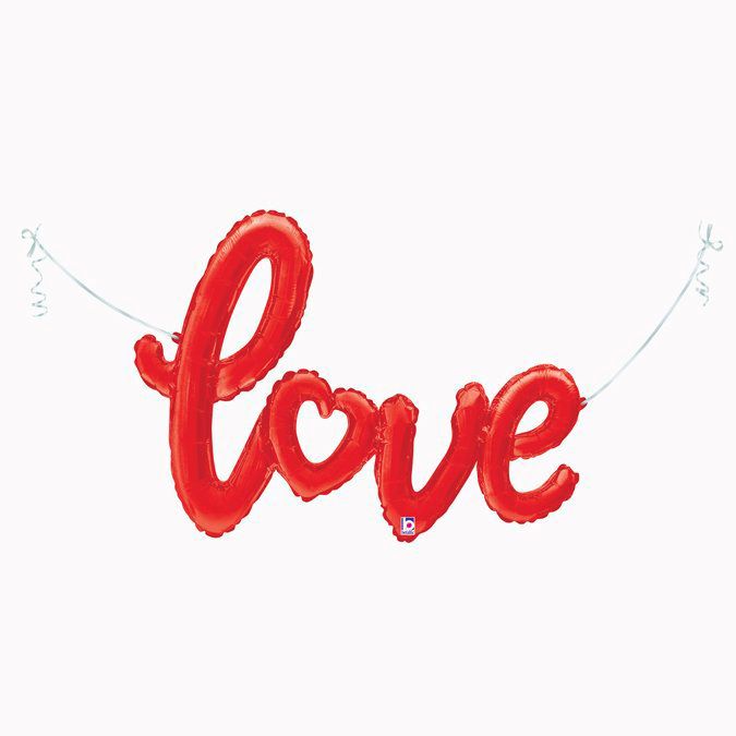 Надпись "LOVE" с сердцем Красный