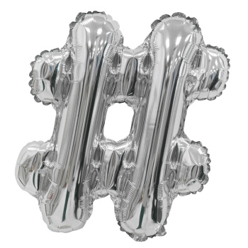 Хештег серебряный мини, фольгированный шар