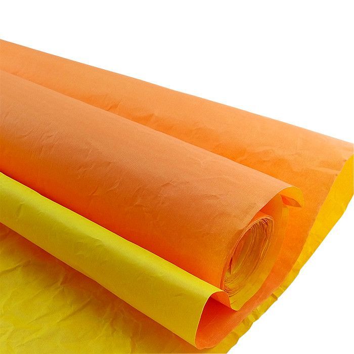 Бумага упаковочная Эколюкс (жатая)  Желтая - Оранжевая