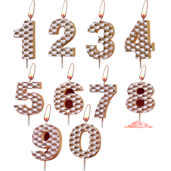 Свеча тортовая цифра 0 "Соты" Шампань