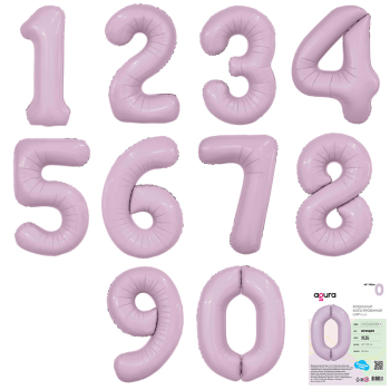 Цифра 0 Орхидея SLIM в упаковке, фольгированные шары