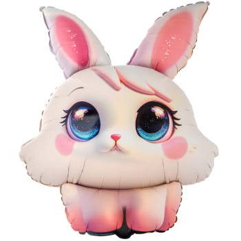 Зайка с большими глазами в упаковке, фольгированный шар