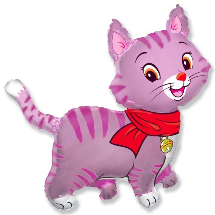 Милый котенок (розовый) мини в упаковке, фольгированный шар