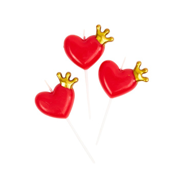 Свеча на шпажке "Сердечко с короной"