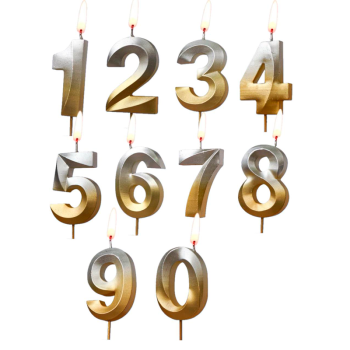 Свеча тортовая цифра 0 на шпажке "Золото-Серебро"