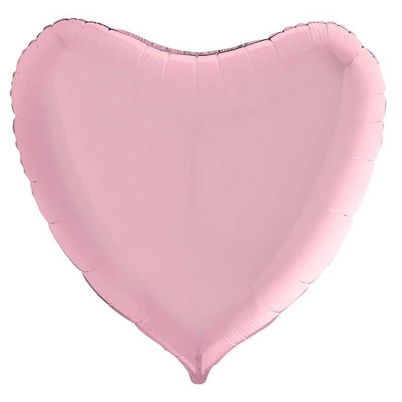 Сердце Пастель Розовый / P. Pink, фольгированный шар