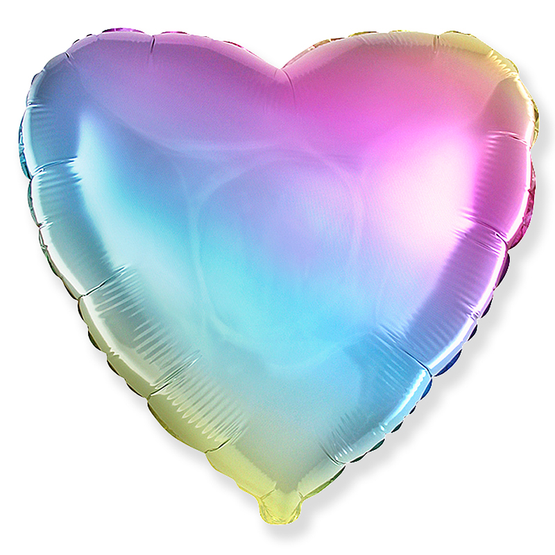 Сердце Радуга нежный градиент / Rainbow gradient (НДС 20%)