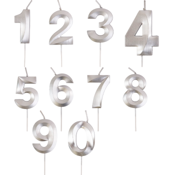 Свеча тортовая цифра 0 на шпажке "Витые" Серебро