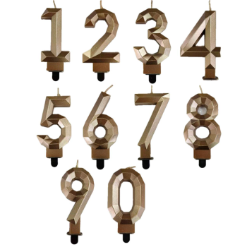 Свеча тортовая цифра "Бриллиант" Золото 1