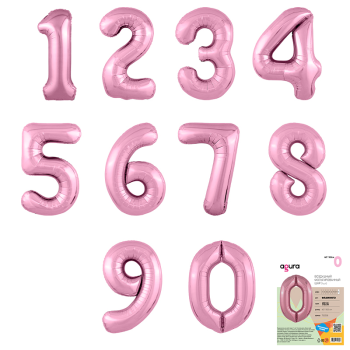 Цифра 0 Фламинго SLIM в упаковке, фольгированные шары