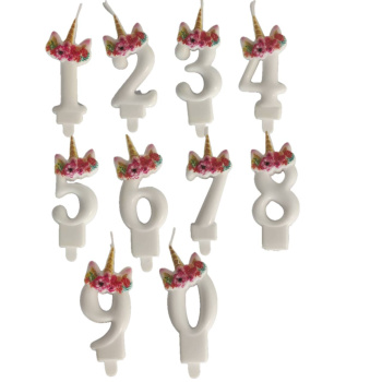 Свеча тортовая цифра "Единорог" 0  
