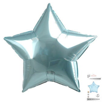Звезда Синий в упаковке, фольгированный шар