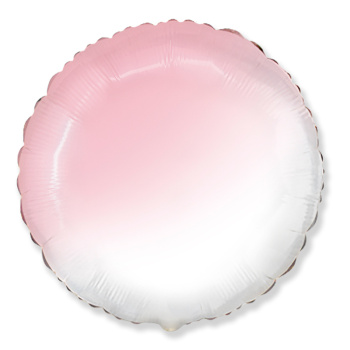 Круг Бело-розовый градиент / White-Pink gradient, фольгированный шар