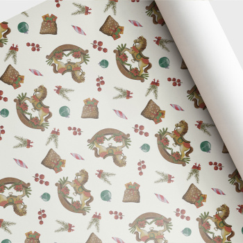 Бумага подарочная "С Новым годом!" Лошадка 