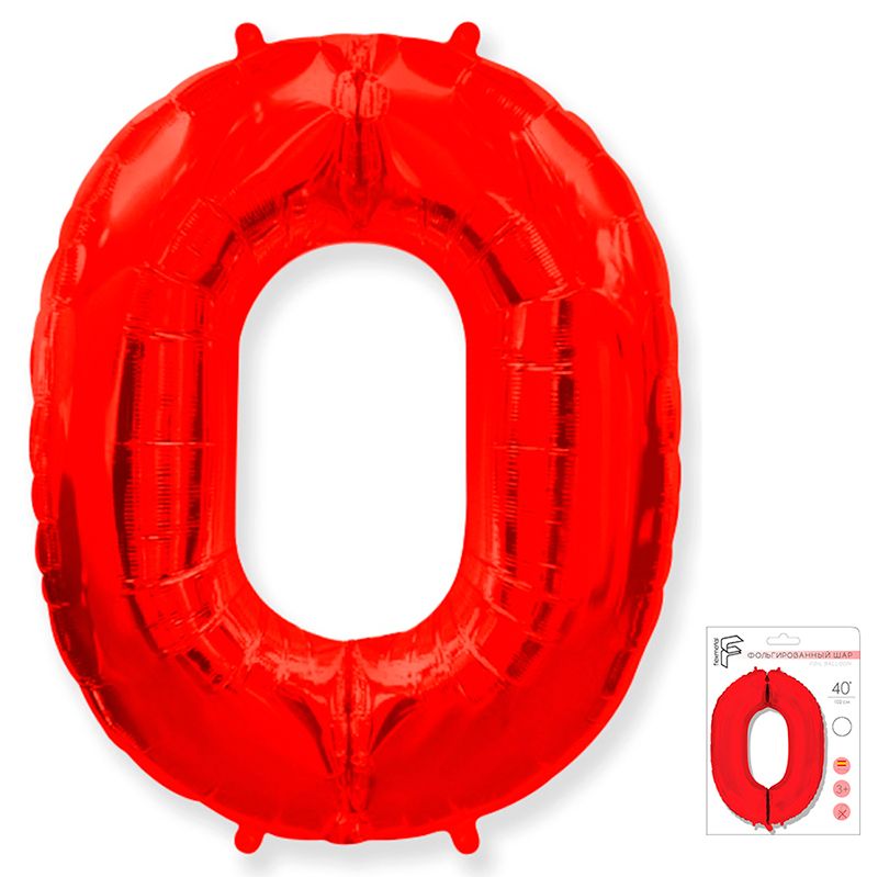 Цифры Красные в упаковке (НДС 10%), фольгированные шары