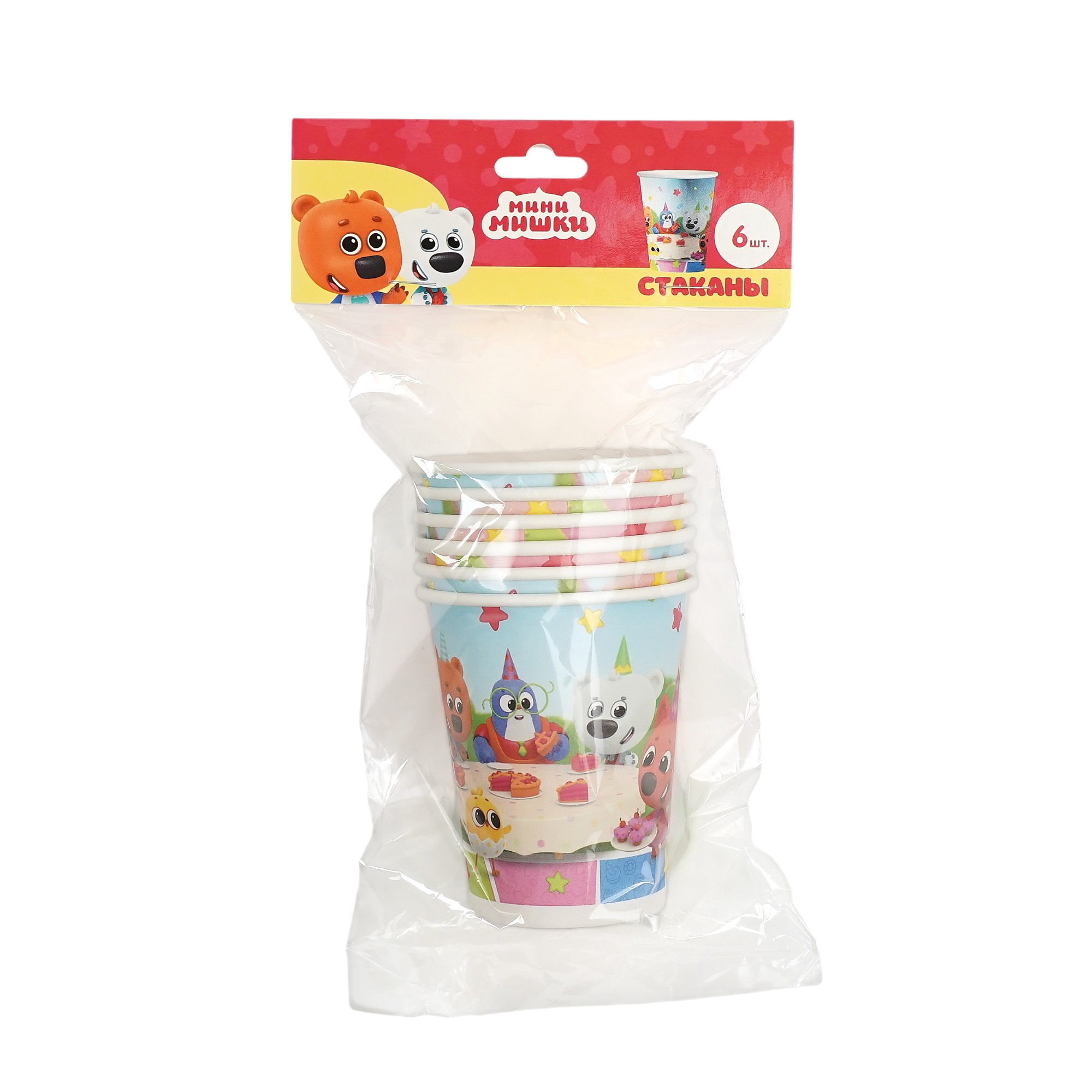 Стаканы бумажные "С днем рождения" Мини-мишки