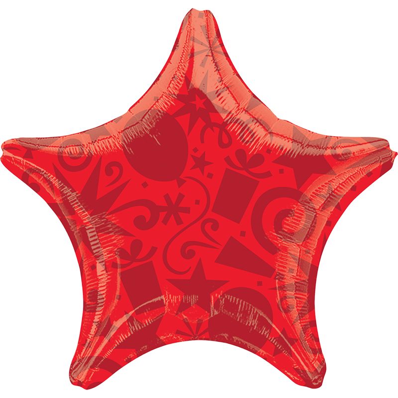 Звезда Шары и Подарки Красная