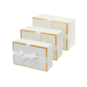 Набор подарочных коробок 3 в 1 "Белый с золотой рамкой"