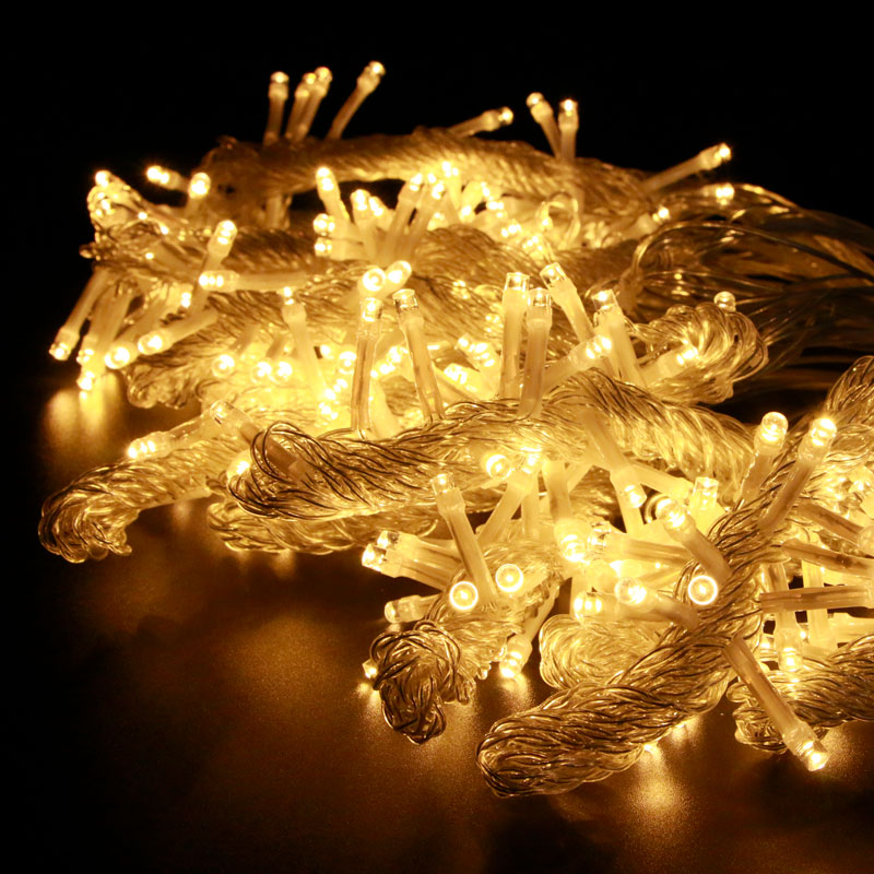 Светодиодная гирлянда "Занавес", 304 теплых желтых светодиодов с коннектером