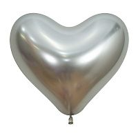 Сердце Серебро, Рефлекс (Зеркальные шары) / Reflex Silver, латексный шар