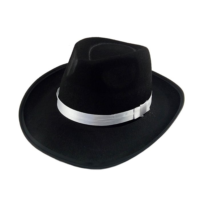Шляпа "Гангстер" Черная с лентой