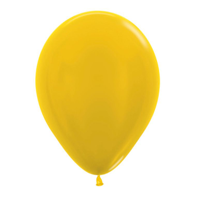 Желтый, Метал / Yellow, латексный шар