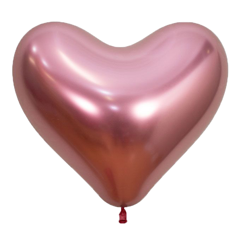 Сердце Розовый, Рефлекс (Зеркальные шары) / Reflex Pink, латексный шар