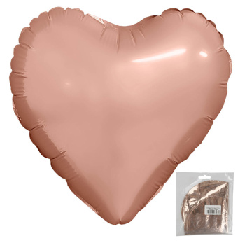 Сердце Розовое золото в упаковке, фольгированный шар