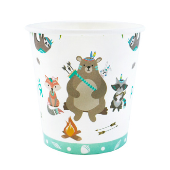 Стаканы бумажные "С Днем рождения" Зверята Бохо