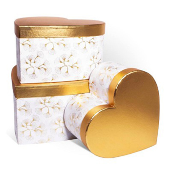 Набор подарочных коробок 3 в 1 для цветов «Сердце» Белый