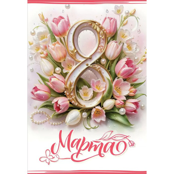 Открытка "8 Марта!" Вензеля