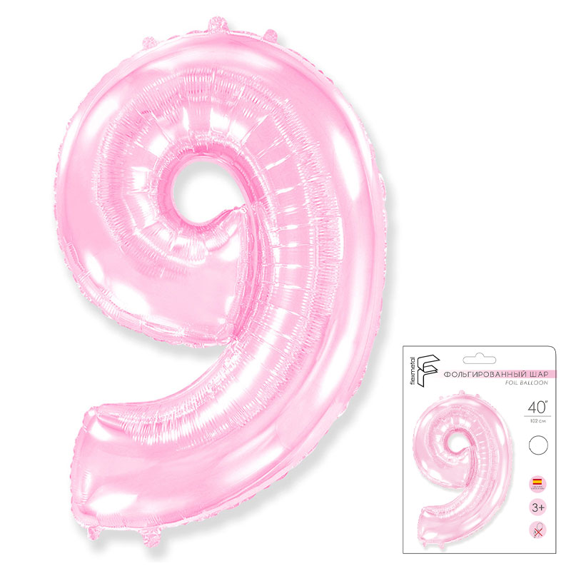 Цифра "9" Розовая в упаковке / Nine