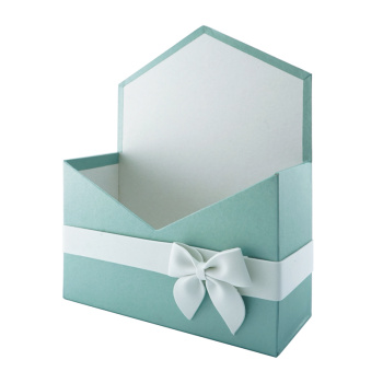 Конверт картонный "Премиум" с бантиком, Тиффани