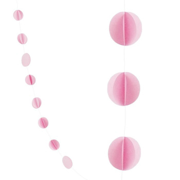 Гирлянда круги пастель Розовый