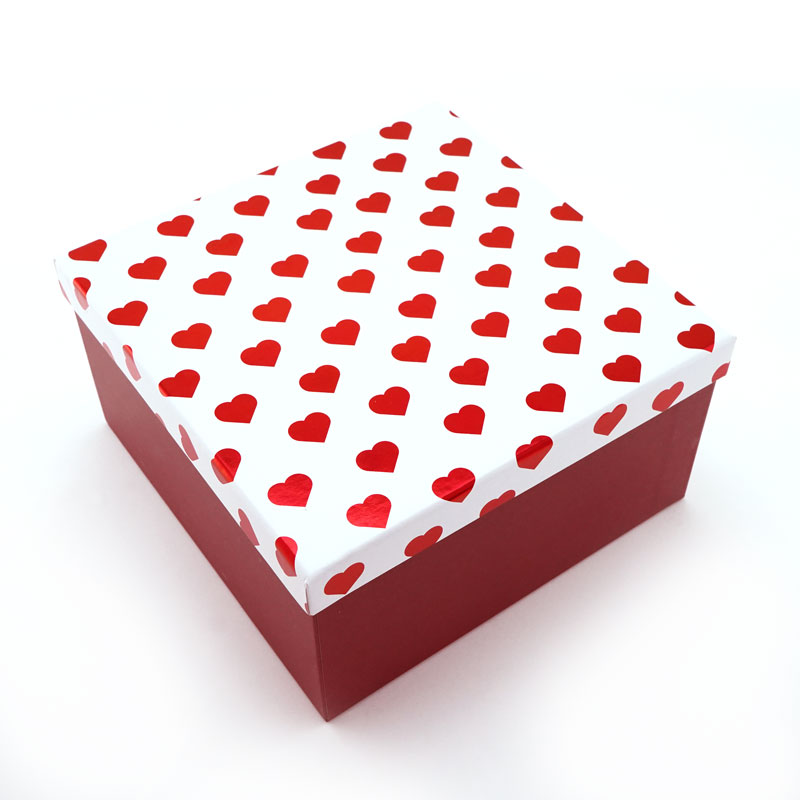 Набор подарочных коробок 3 в 1 "Красные сердца" Тиснение фольгой