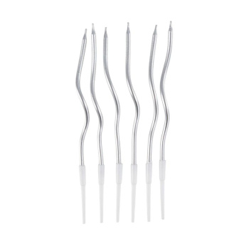 Свечи тортово-коктейльные "Спираль" Серебро