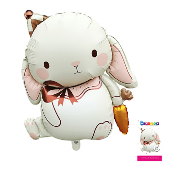 Зайка в колпаке в упаковке, фольгированный шар