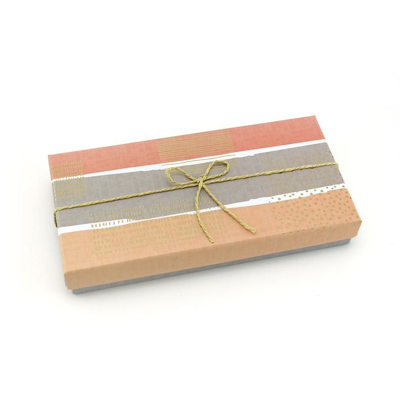 Коробка подарочная "Классика" Серо-персиковая