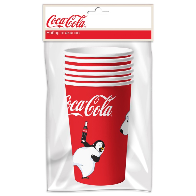 Стаканы бумажные "Сoca-Cola" Белый мишка 