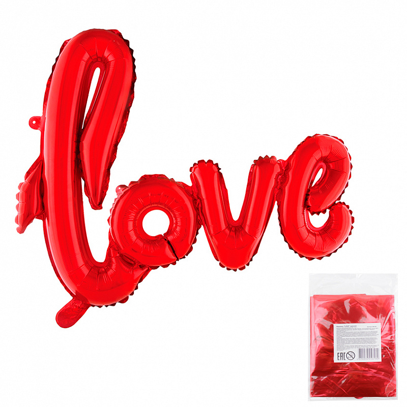 Надпись "LOVE" Красная в упаковке