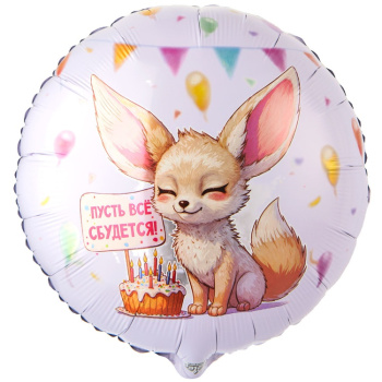 Круг "Пусть все сбудется" в упаковке, фольгированный шар