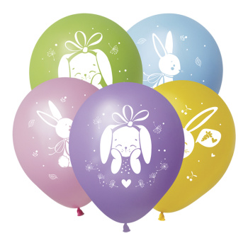 Счастливые зайцы , Ассорти Пастель, латексный шар