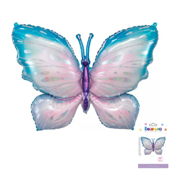 Бабочка нежная в упаковке, фольгированный шар