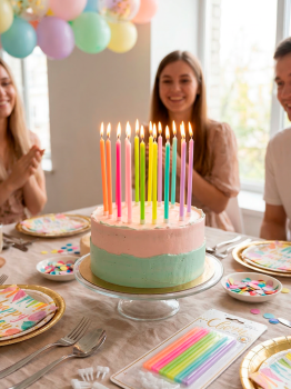 Свечи тортовые классические XL (Ассорти) с держателями