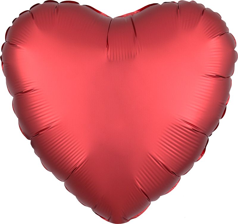 Сердце Красный Ягодный Сатин Люкс в упаковке / Satin Luxe Sangria