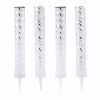 Тортовая свеча "Зигзаг" Серебро, 30 сек.