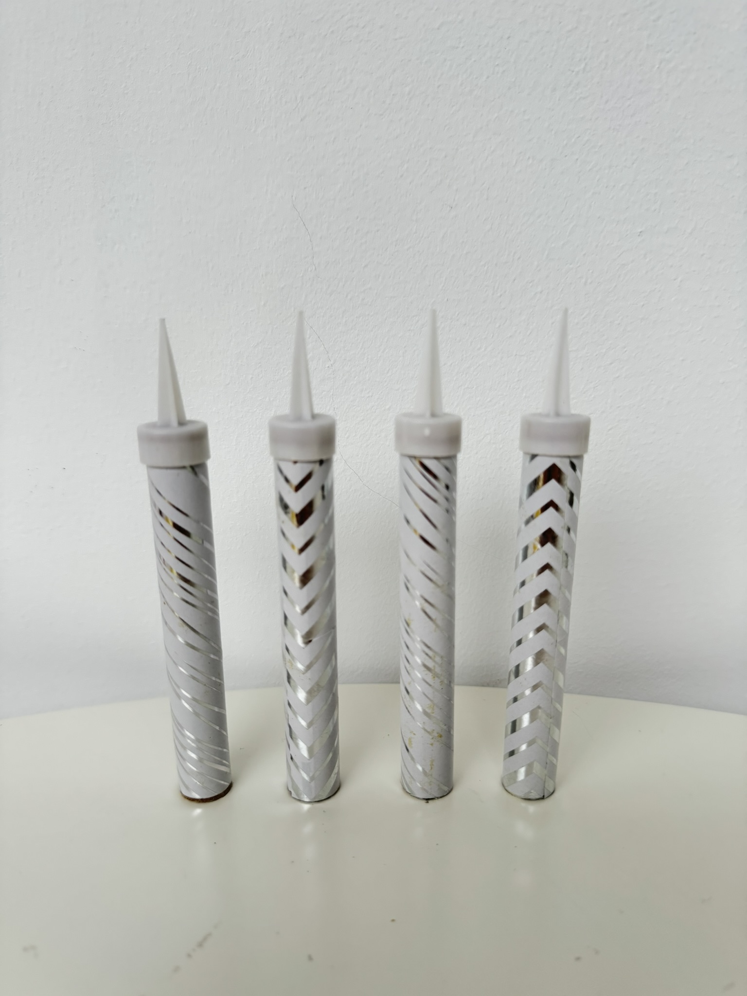 Тортовая свеча "Зигзаг" Серебро, 30 сек.